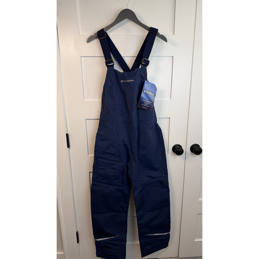 West Marine Third Reef Bib Blue Navy Women's S Boating Fishing Waders NWT New‎